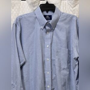 Stafford‎ 90s Oxford Light Blue Button Down Shirt with Collar Buttons 17 (34)
